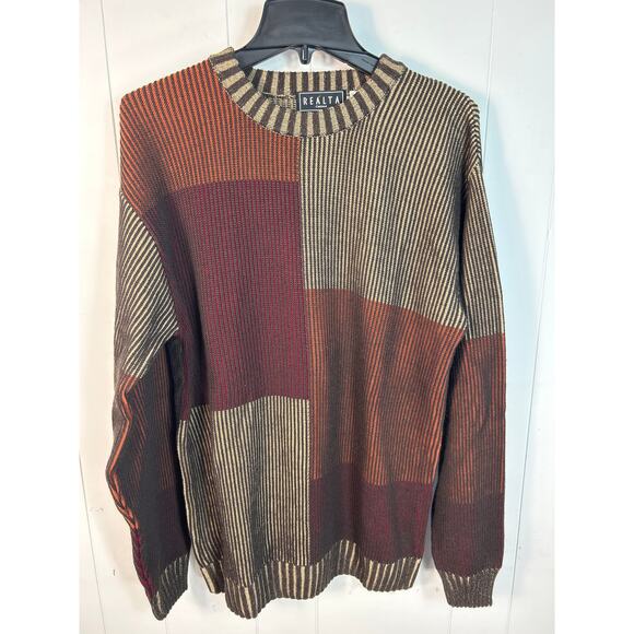 Realta Men's Vintage Merino Wool Blend Sweater in Size L. Made in Italy - Picture 1 of 6